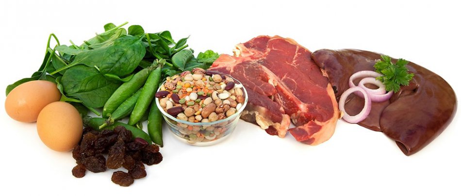 Продукты с содержанием железа
